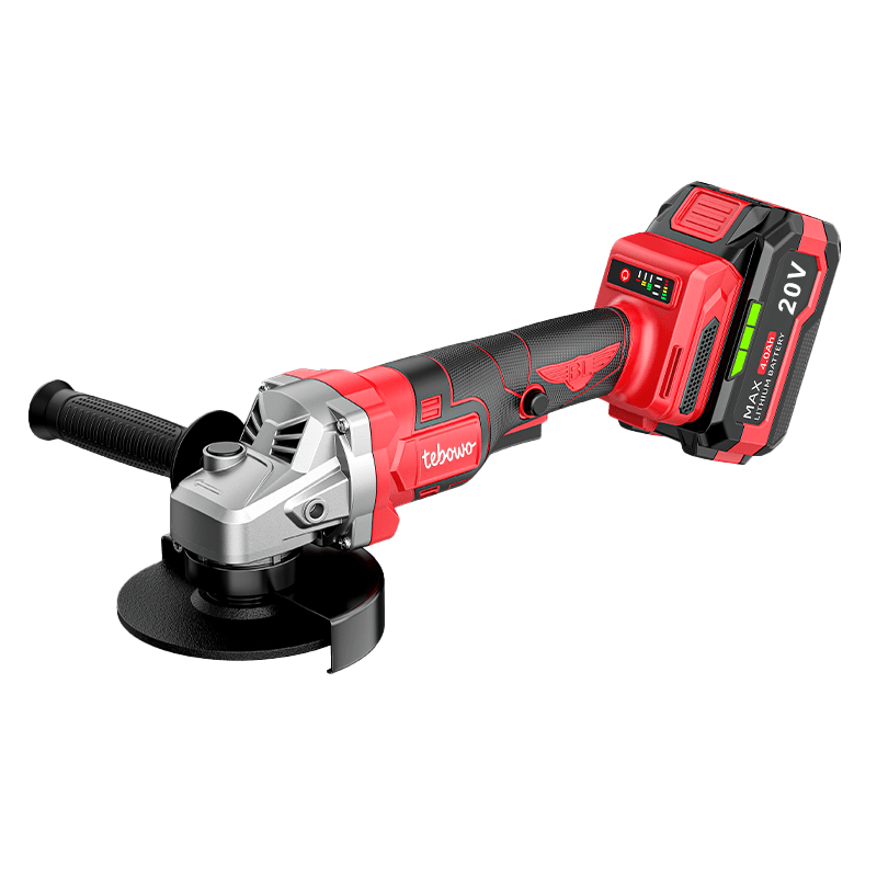 Tebowo red 20V cordless rotary hammer on a black background
