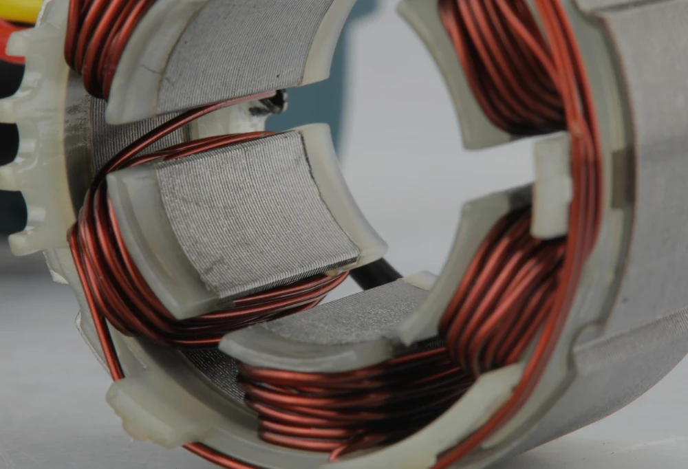 Copper windings in a motor assembly