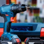 Blue cordless drill and accessory case from a Chinese power tool brand