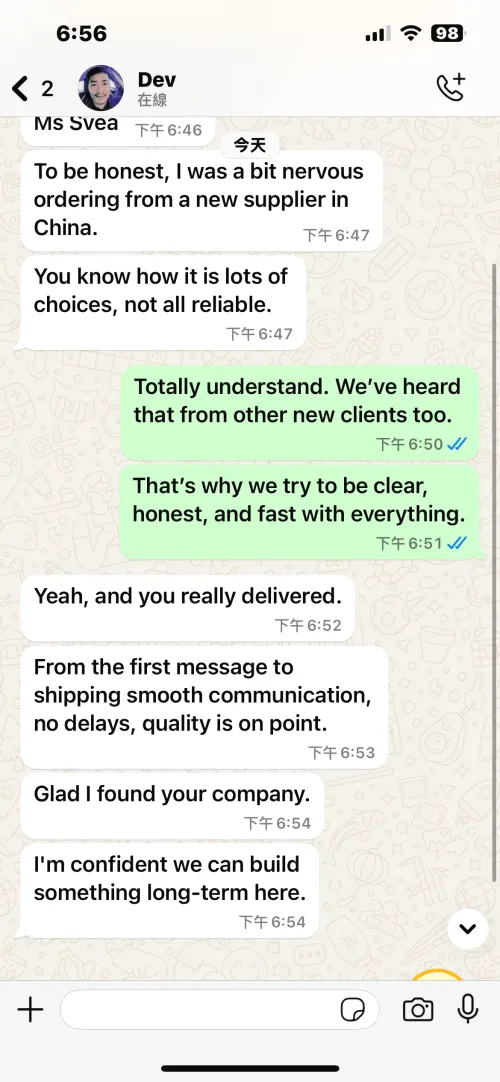WhatsApp customer review about Tebowo service and cooperation