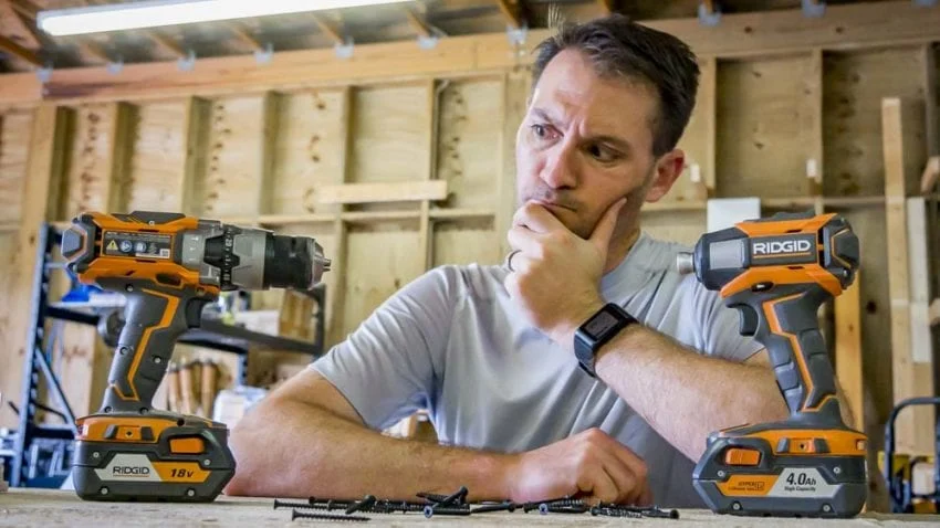 Comparing a drill and an impact driver for a project