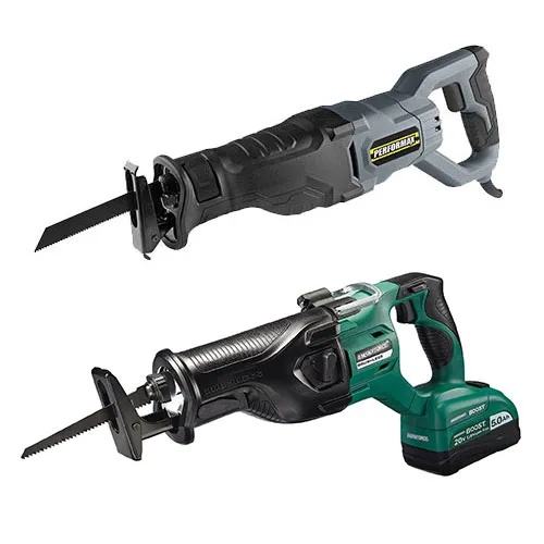 Corded and cordless reciprocating saw configurations