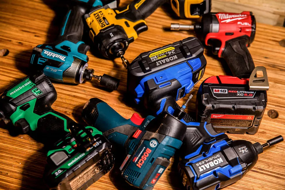 Several impact drivers shown for comparison