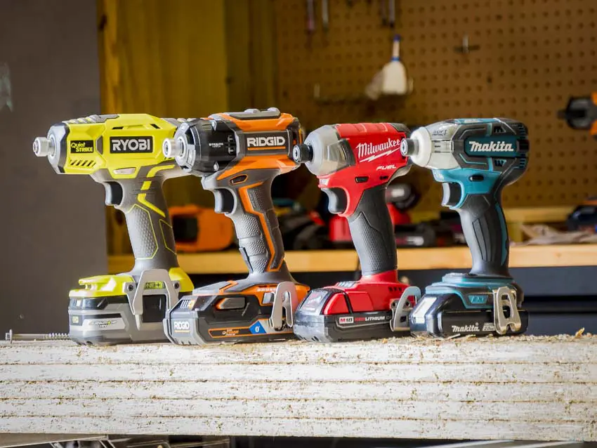 Impact driver models with different body designs