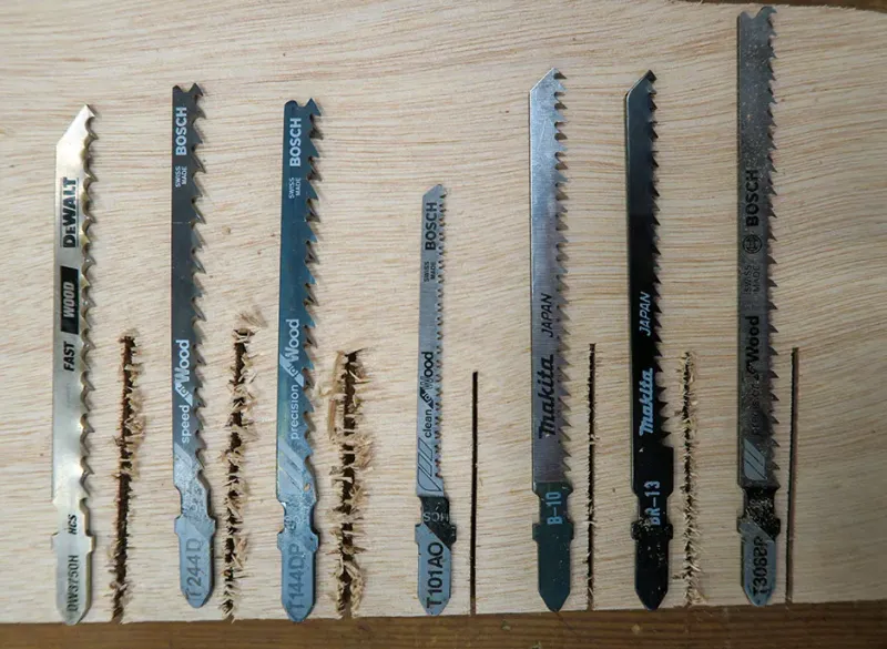 Jigsaw blades with different tooth profiles
