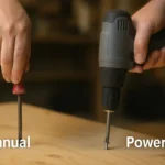 Manual screwdriver and power screwdriver used on wood