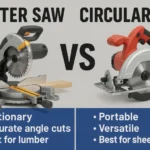 Comparison of a miter saw and circular saw with their typical uses