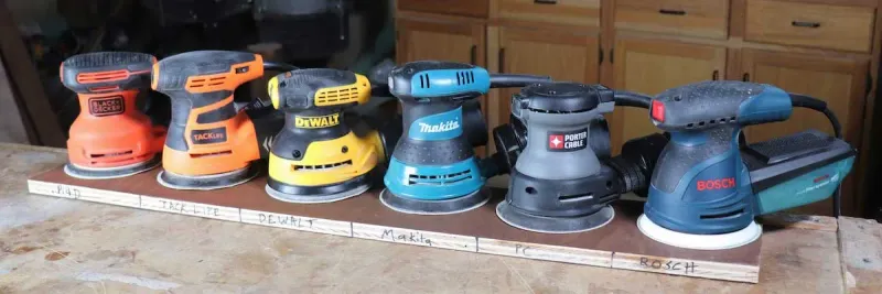 Several sander designs displayed for comparison